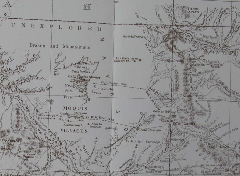 Military Map of New Mexico 1864